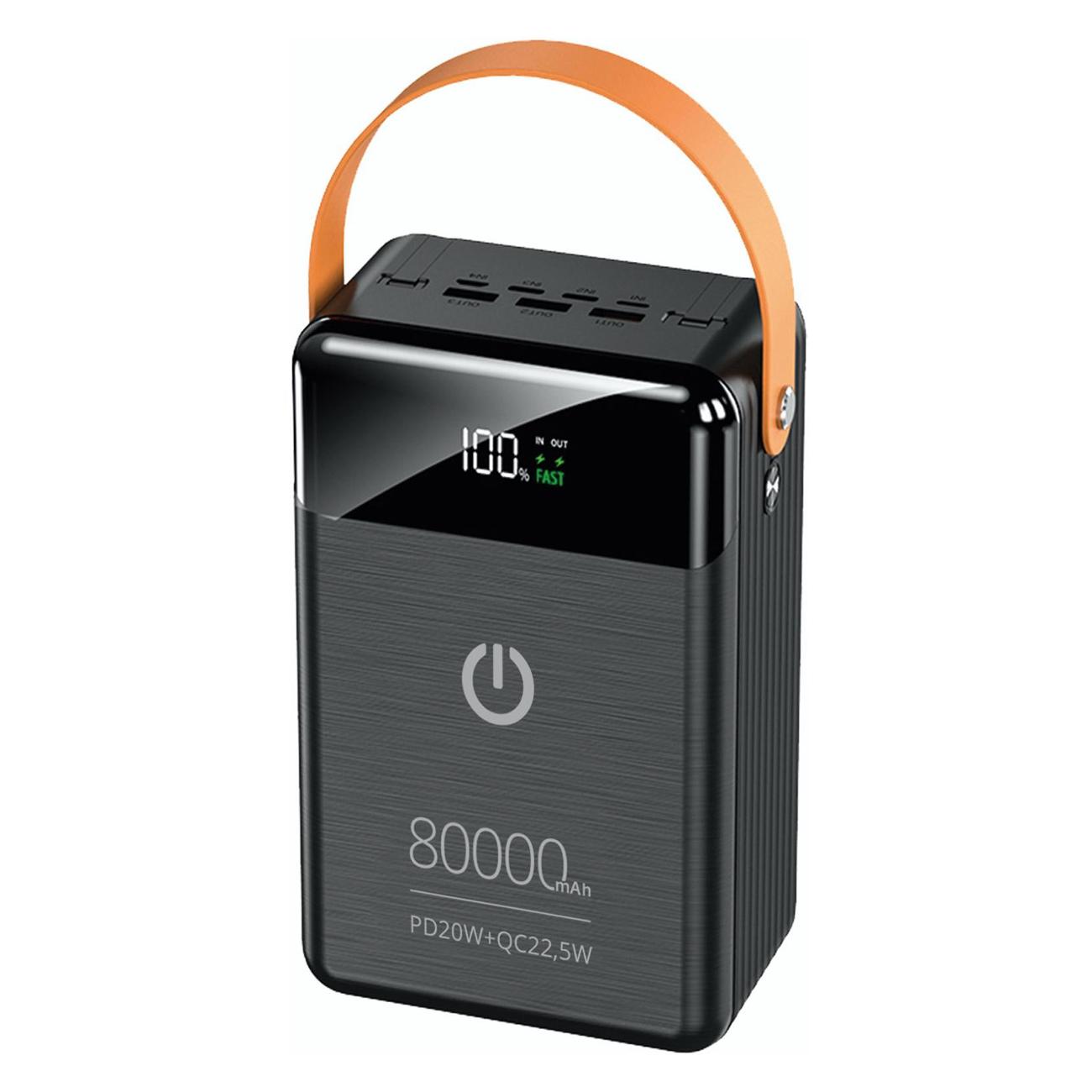 

Портативный аккумулятор (Powerbank) Perfeo Prodige, 80 А·ч, 2xUSB, 5А, Type-C, QC, PD, черный (PF_C3699), Prodige