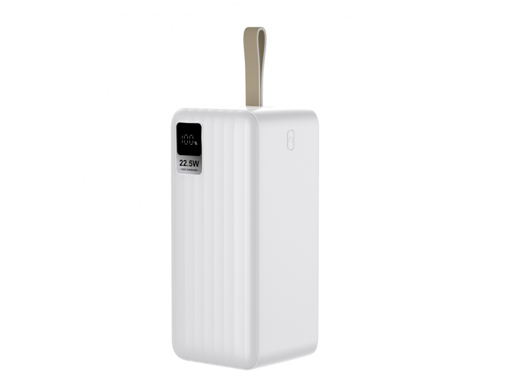 

Портативный аккумулятор (Powerbank) Perfeo Waterfall, 50 А·ч, 2xUSB, 5А, Type-C, QC, PD, белый (PF_D0191), Waterfall