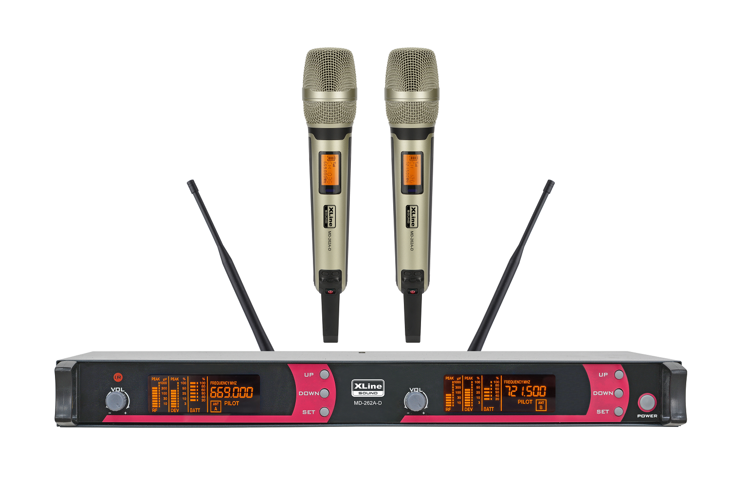 

Радиосистема XLine MD-262A-D, беспроводная, аттенюатор 5 дБ, два микрофона, бежевый (MD-262A-D), MD-262A-D