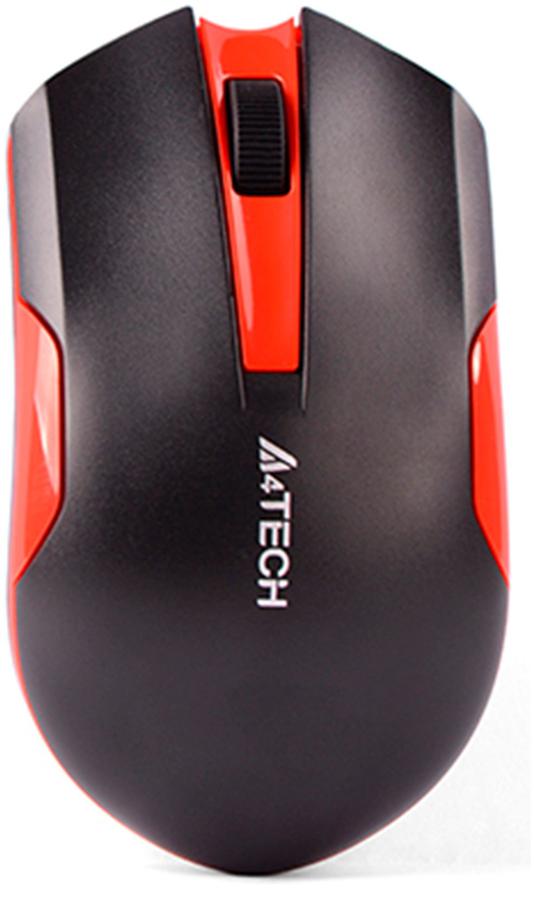 

Мышь беспроводная A4Tech G3-200N, 1200dpi, оптическая светодиодная, USB, черный/красный (G3-200N), G3-200N