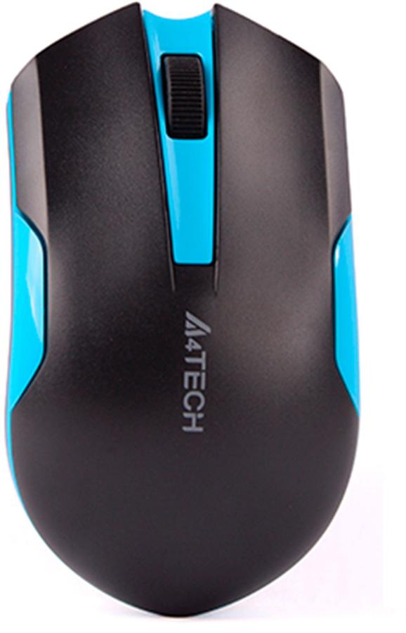 

Мышь беспроводная A4Tech G3-200N, 1200dpi, оптическая светодиодная, USB, черный/синий (G3-200N), G3-200N