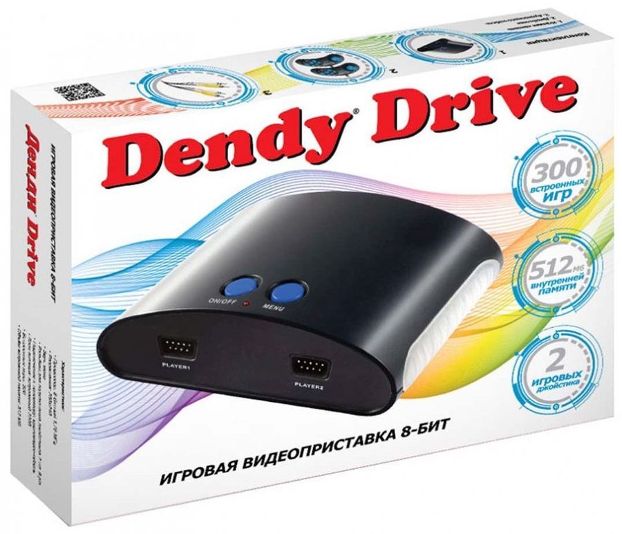 

Игровая приставка Dendy Drive, черный + 300 игр (DRIVE 300), Drive