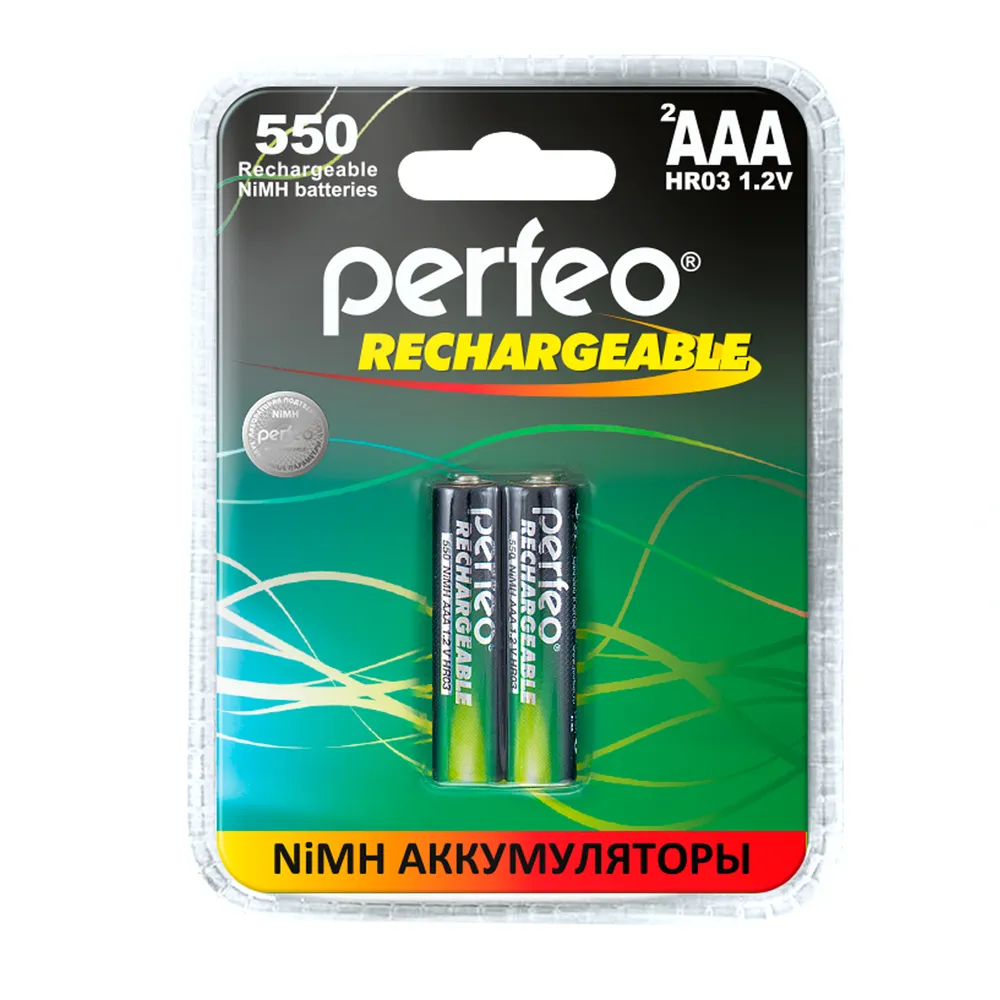 Аккумулятор PERFEO AAA550mAh/2BL, AAA, 1.2V 550 мА·ч, 2 шт. (PF_AAA550/2BL_PL)