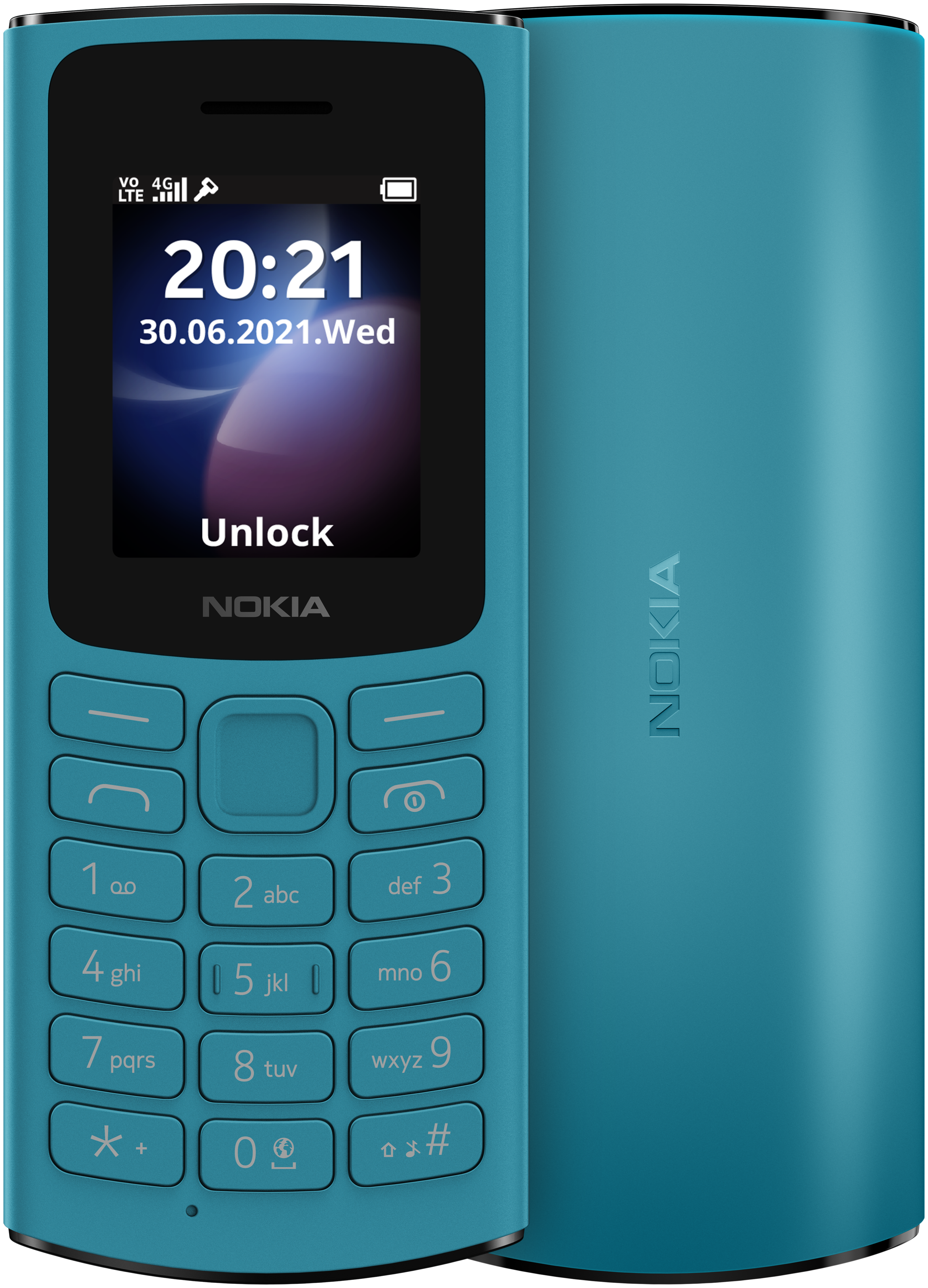 Мобильный телефон Nokia 105 TA-1557 DS, 1.8" 160x128 TFT, BT, 2-Sim, 1000 мА·ч, micro-USB, голубой б/у, отказ от покупки, следы эксплуатации, полный комплект