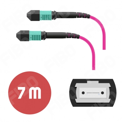 Патч-корд оптический Maxonice, MPO/UPC-MPO/UPC, многомодовый, 50/125, OM4, 12 волокон, 7 м, LSZH, пурпурный (MPO/UPC FF 12F MM OM4 7m)