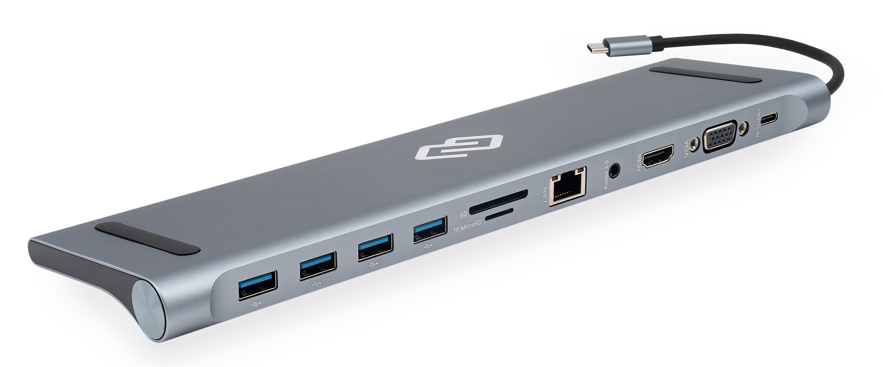 Док-станция Digma DS-950, 4xUSB 2.0/1xUSB 2.0/1xRJ-45/1xVGA/1xjack 3.5/1xHDMI/1xSD/1xTF/1xUSB Type-C, серый (DS-950)