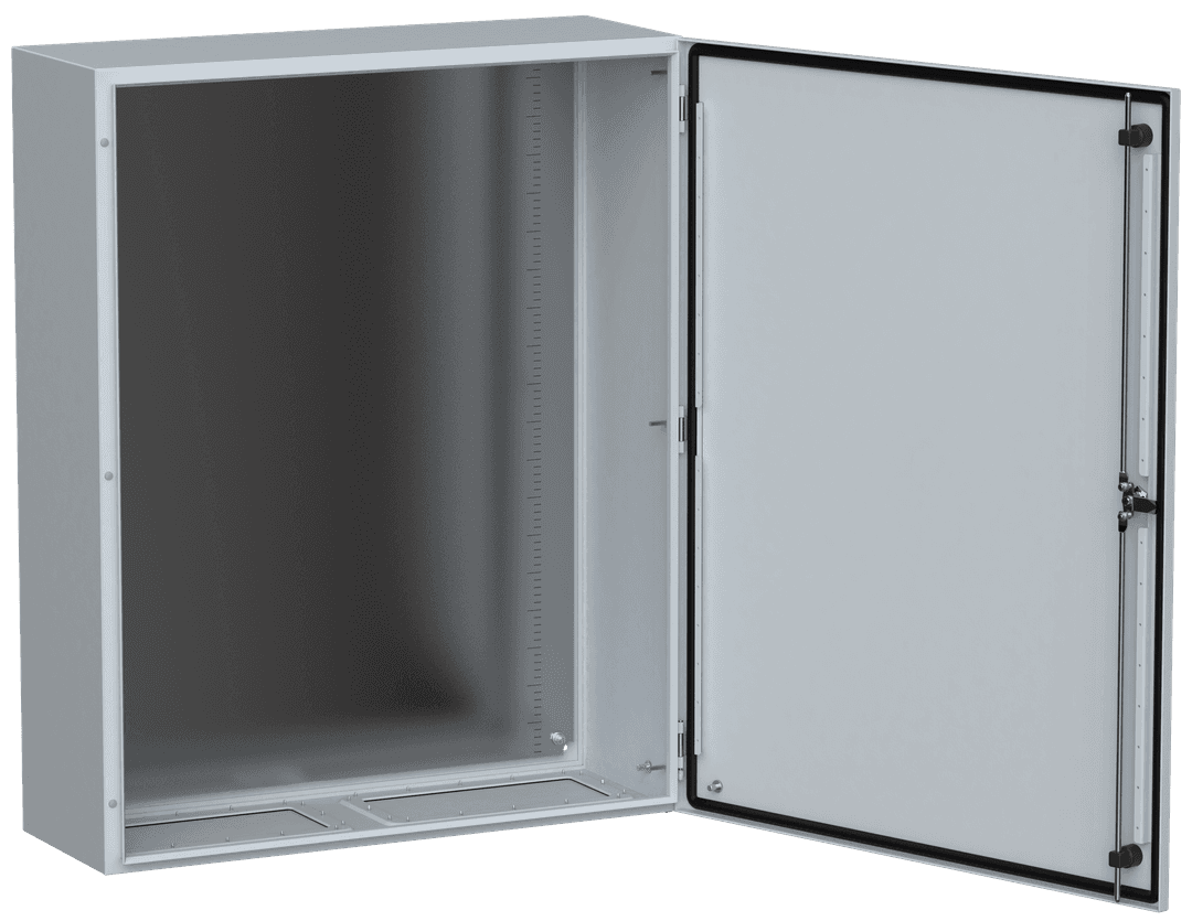 

Корпус металлический с монтажной панелью 1 м x 80 см x 30 см, IP66, УХЛ1, замок с ключом, серый, IEK ЩМП-100.80.30 (TI5-10-N-100-080-030-66), ЩМП-100.80.30