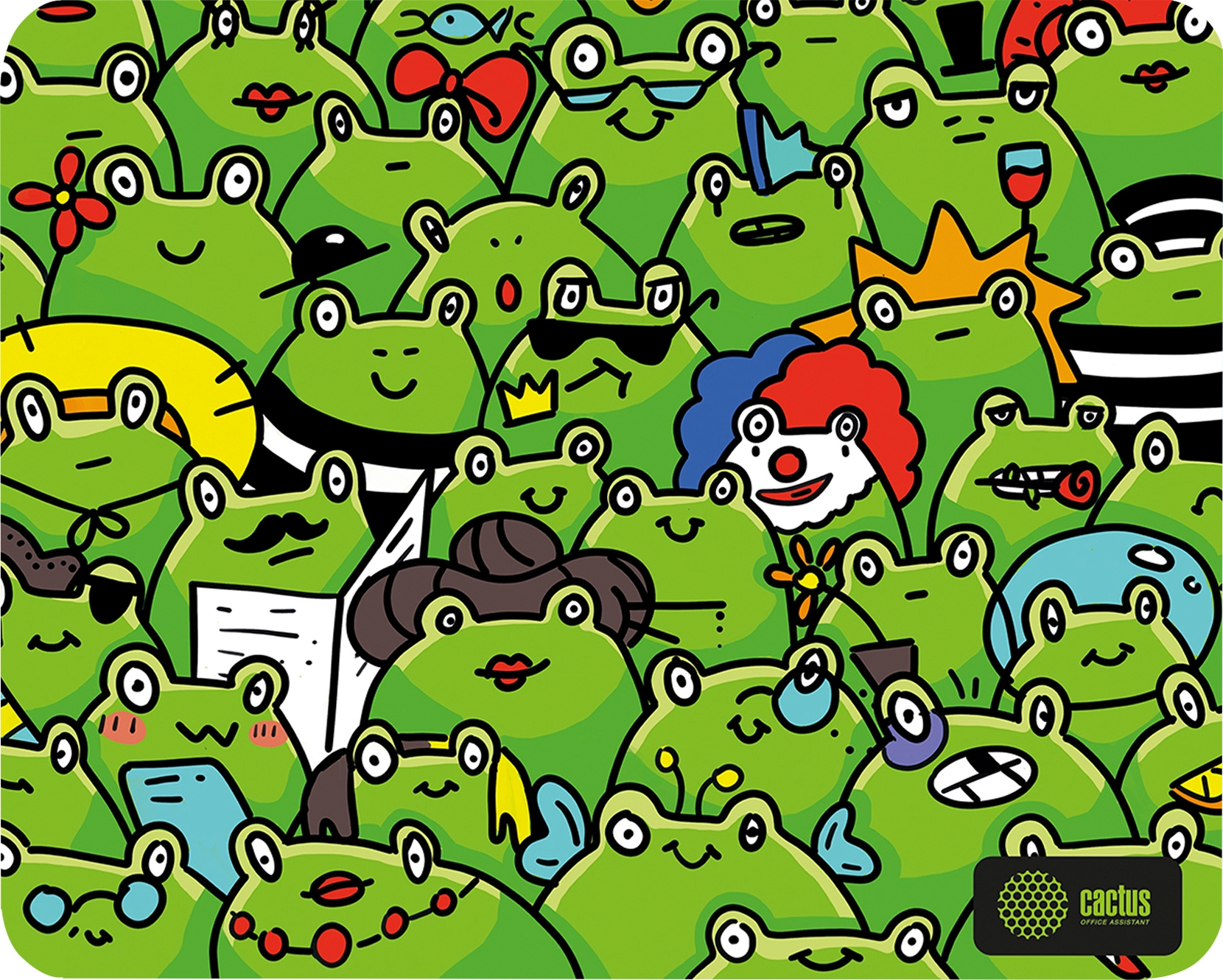 

Коврик для мыши Cactus Frogs, игровой, 300x250x3мм, принт (CS-MP-D09M), Frogs