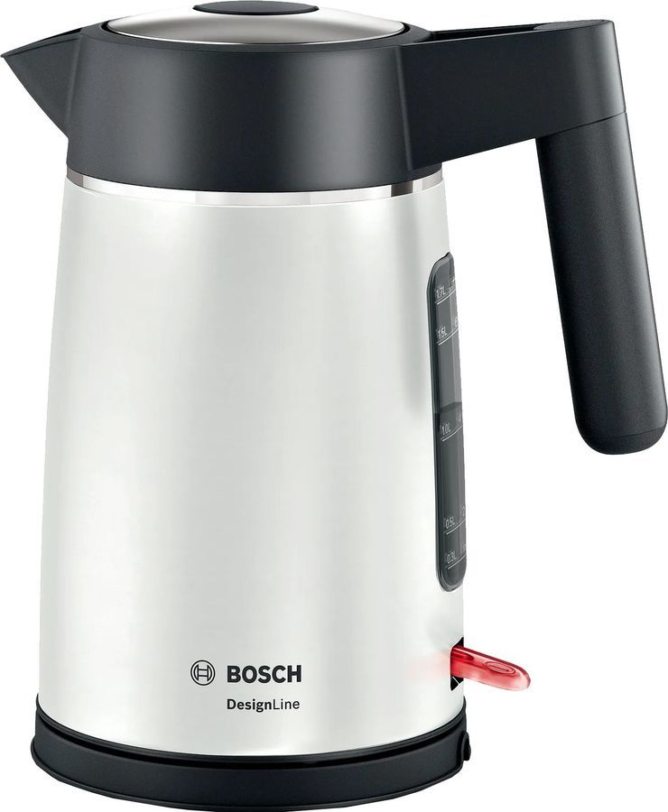 

Чайник электрический Bosch DesignLine TWK5P471 1.7л. 2.4 кВт, металл/пластик, черный/белый, TWK5P471