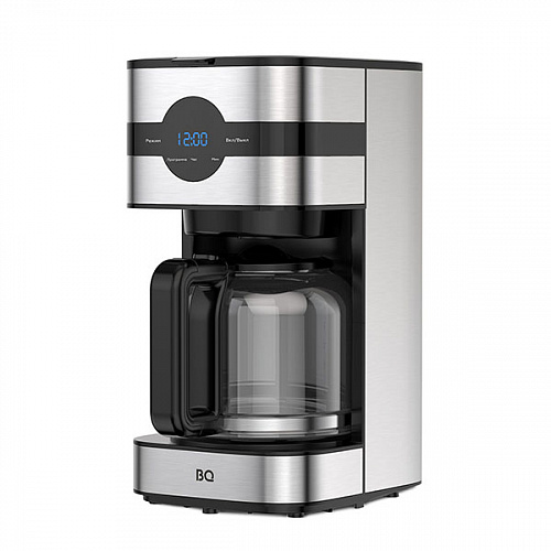 

Кофеварка капельная BQ CM2002 , 900 Вт, кофе молотый, 1.5 л/1.5 л, дисплей, серебристый/черный, CM2002