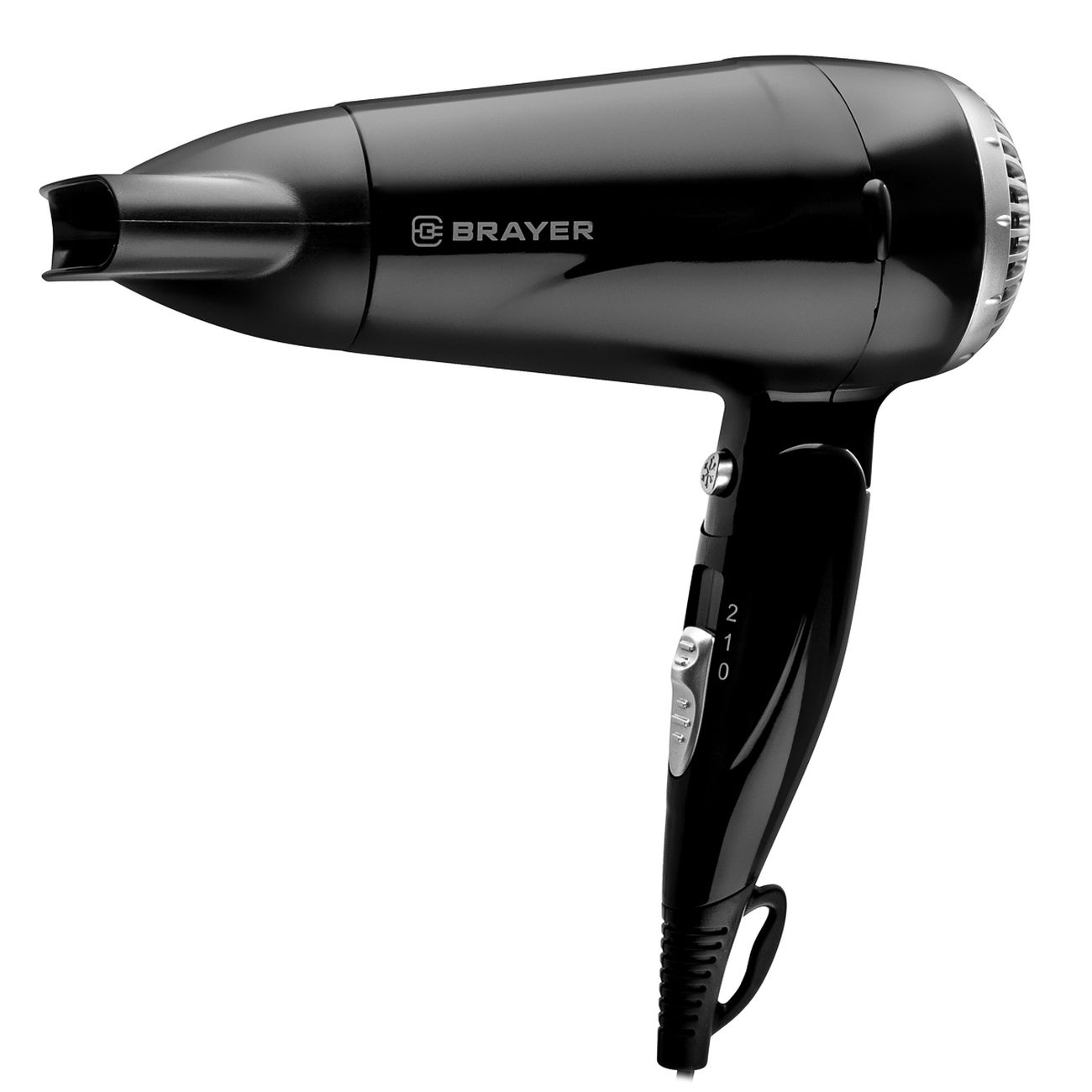 

Фен Brayer BR3024 1.6 кВт, режимов: 1, насадок: 1, черный, BR3024