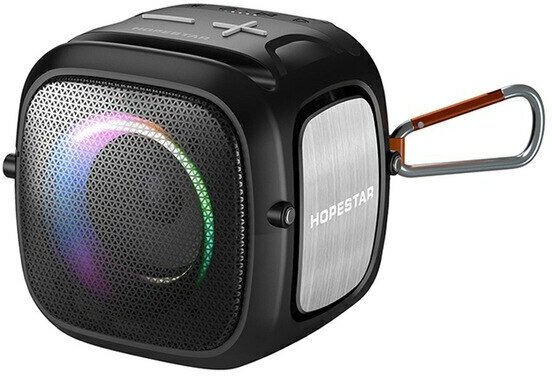 

Портативная акустика Hopestar Party One mini, 5 Вт, AUX, USB, microSD, Bluetooth, подсветка, черный, Party One mini