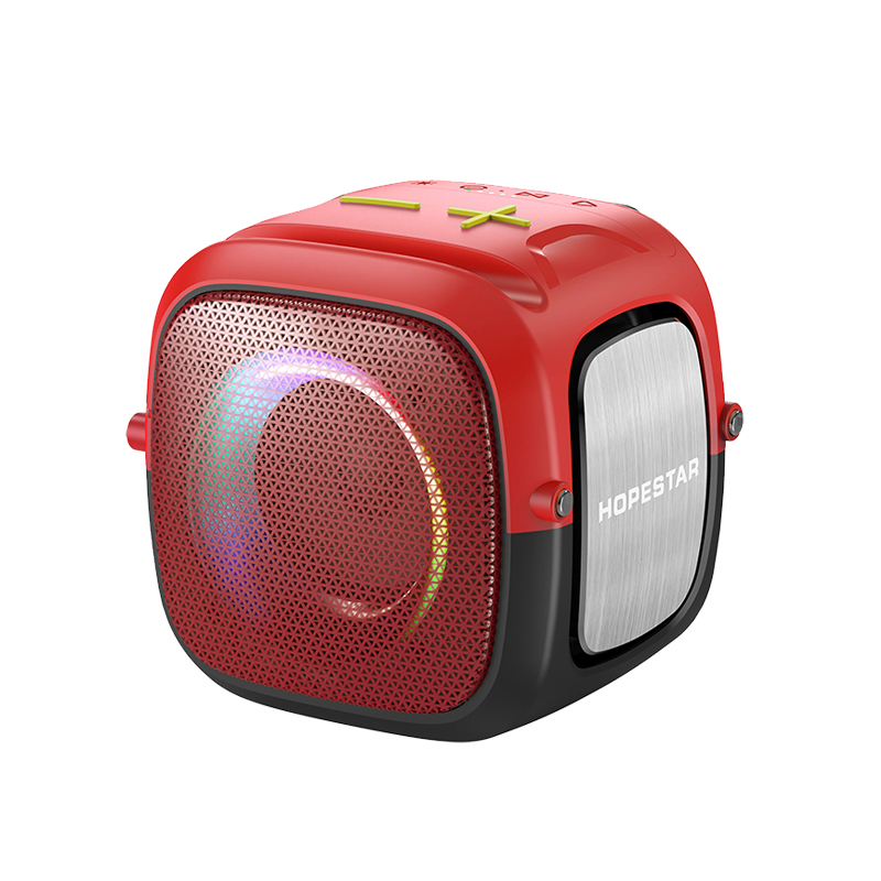 

Портативная акустика Hopestar Party One mini, 5 Вт, AUX, USB, microSD, Bluetooth, подсветка, красный, Party One mini