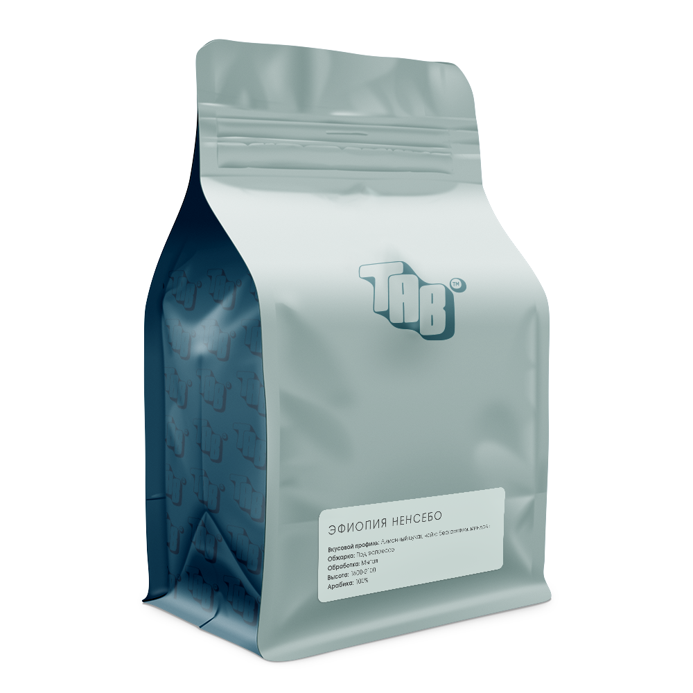 Кофе в зернах Tab Эфиопия Ненсебо, оценка SCA 85.5, моносорт, 1 кг, арабика 100 %, обработка мытая, обжарка для эспрессо