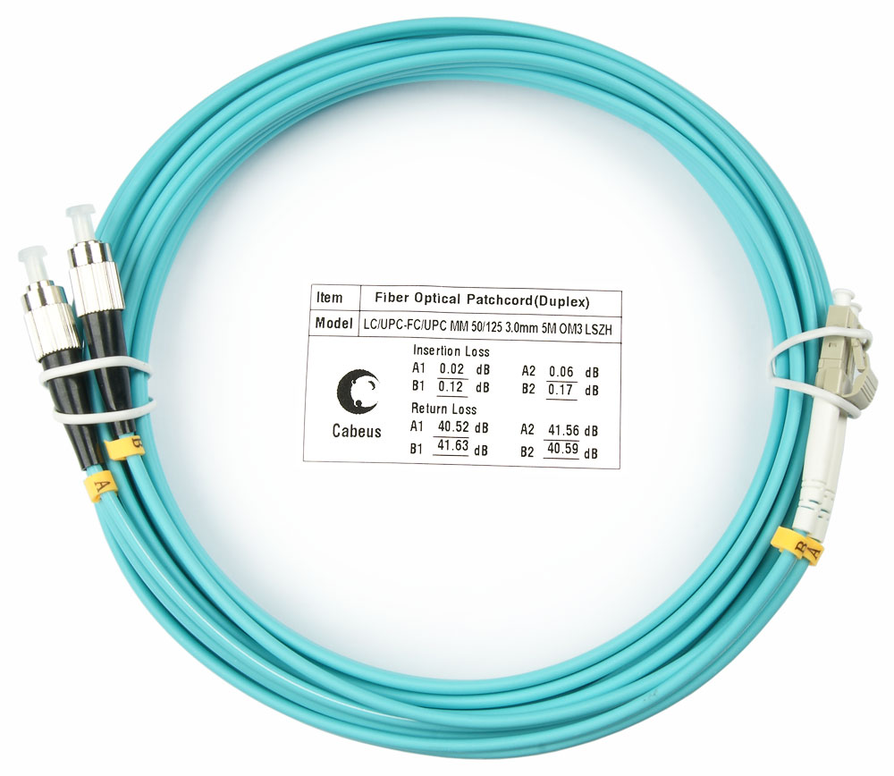 

Патч-корд оптический Cabeus FOP-50-LC-FC-5m, LC/UPC-FC/UPC, многомодовый, 50/125, OM3, двойной, 5 м, LSZH, аквамарин (FOP-50-LC-FC-5m), Бирюзовый, FOP-50-LC-FC-5m