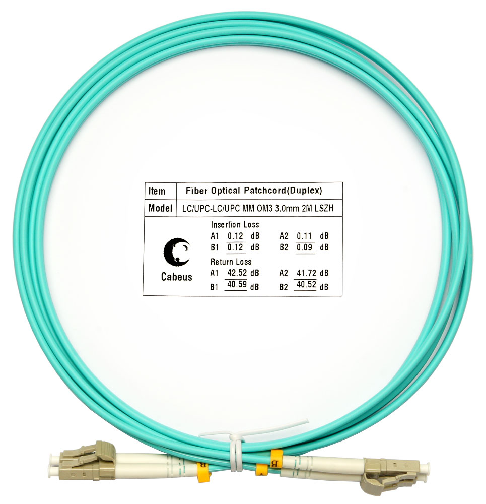 

Патч-корд оптический Cabeus FOP-50-LC-LC-2m, LC/UPC-LC/UPC, многомодовый, 50/125, OM3, двойной, 2 м, LSZH, бирюзовый (FOP-50-LC-LC-2m), FOP-50-LC-LC-2m