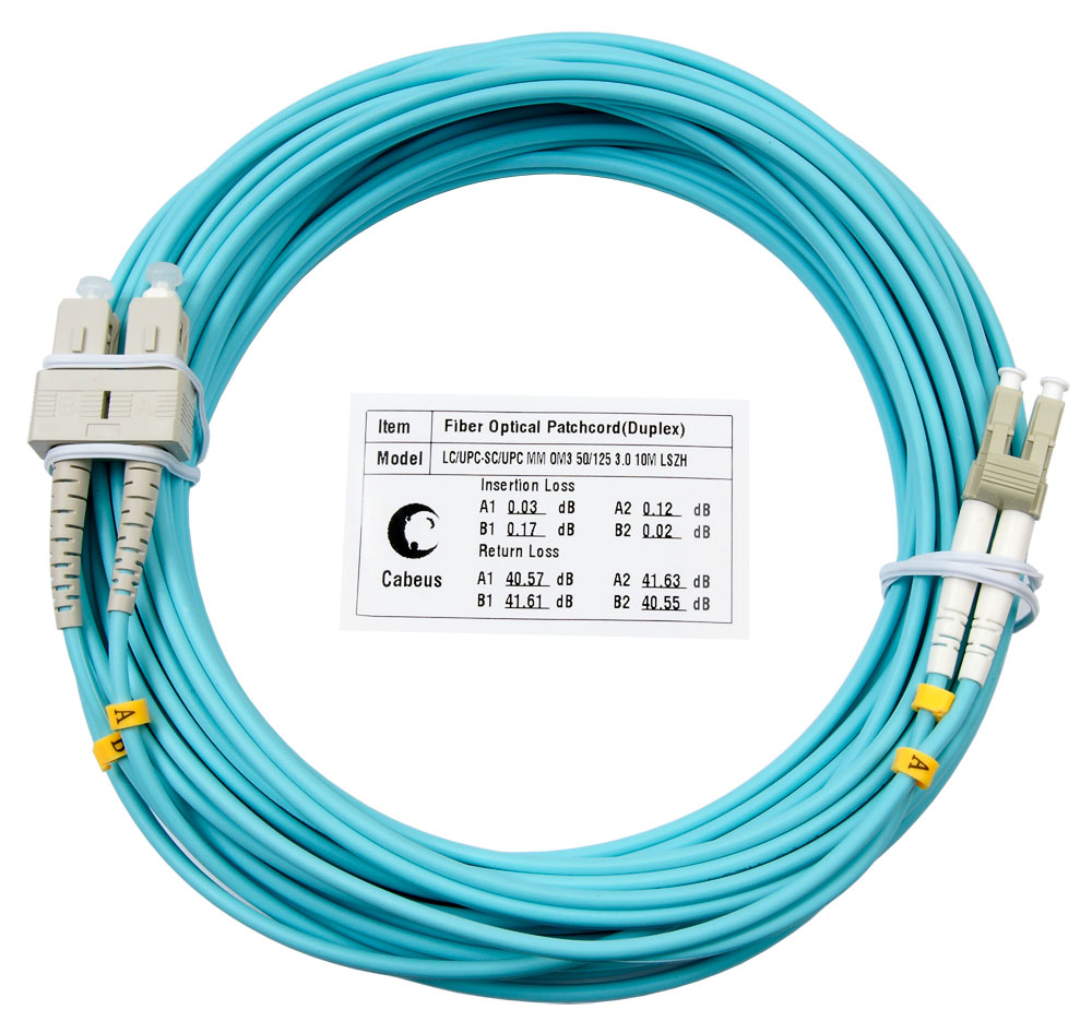 

Патч-корд оптический Cabeus FOP-50-LC-SC-15m, LC/UPC-SC/UPC, многомодовый, 50/125, OM3, двойной, 15 м, LSZH, аквамарин (FOP-50-LC-SC-15m), Бирюзовый, FOP-50-LC-SC-15m