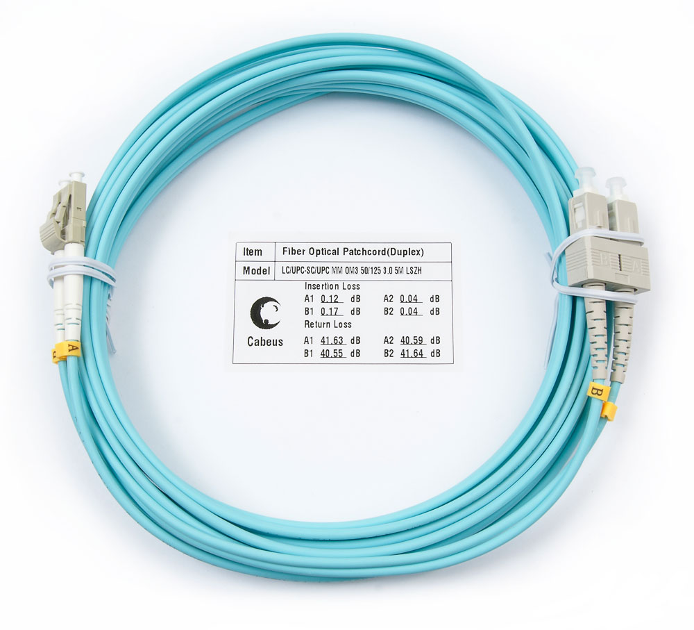 

Патч-корд оптический Cabeus FOP-50-LC-SC-5m, LC/UPC-SC/UPC, многомодовый, 50/125, OM3, двойной, 5 м, LSZH, аквамарин (FOP-50-LC-SC-5m), Бирюзовый, FOP-50-LC-SC-5m