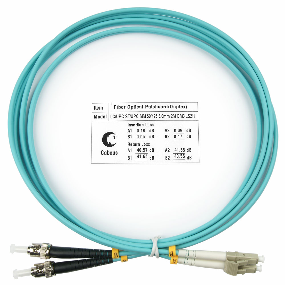 

Патч-корд оптический Cabeus FOP-50-LC-ST-2m, LC/UPC-ST/UPC, многомодовый, 50/125, OM3, двойной, 2 м, LSZH, аквамарин (FOP-50-LC-ST-2m), Бирюзовый, FOP-50-LC-ST-2m