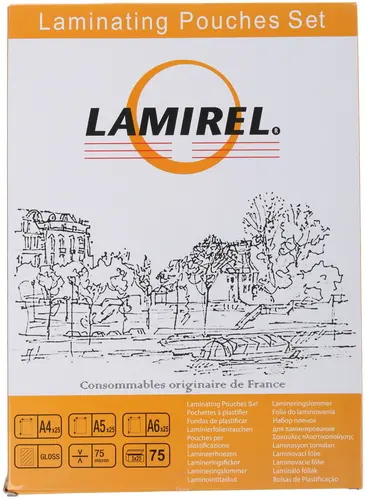Пленка для ламинирования Lamirel А4/А5/А6*25шт 75 шт