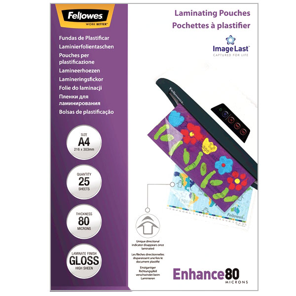 

Пленка для ламинирования FELLOWES 80мкм, A4, 25 шт., глянцевая (FS-53962)