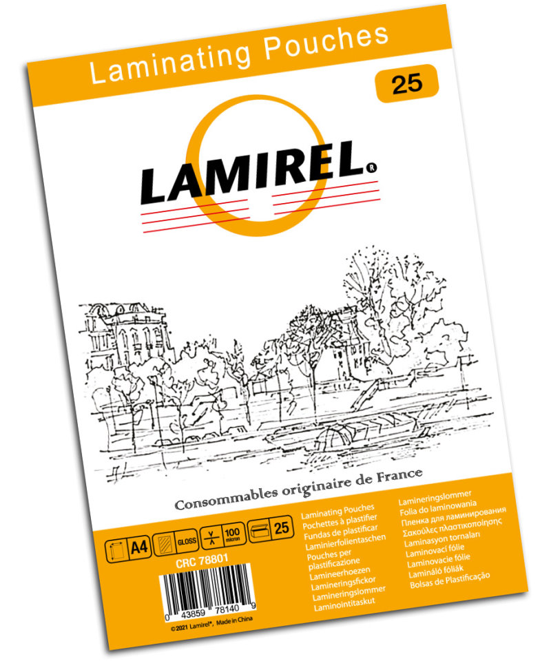 

Пленка для ламинирования Lamirel 100мкм, A4, 25 шт., глянцевая (LA-78801)