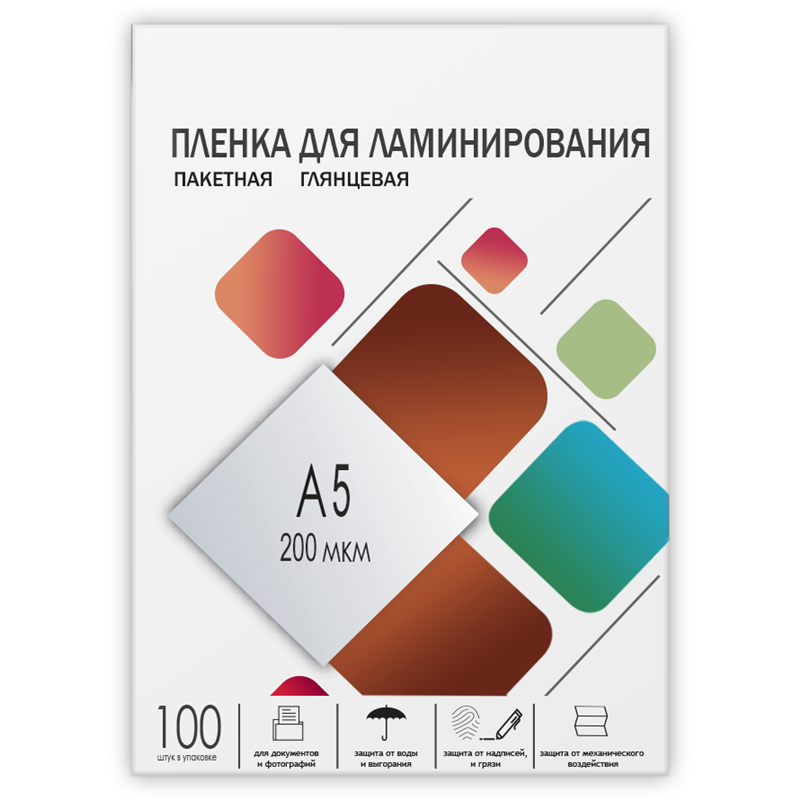 

Пленка для ламинирования Гелеос 200мкм, A5, 100 шт., глянцевая (LPA5-200)