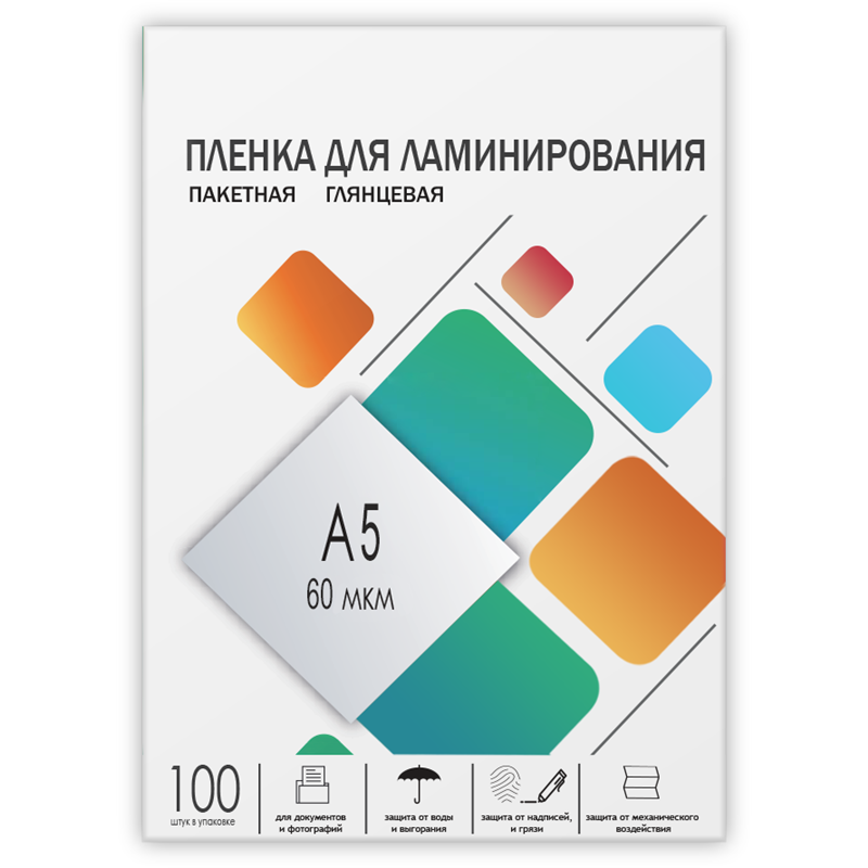 

Пленка для ламинирования Гелеос 60мкм, A5, 100 шт., глянцевая (LPA5-60)