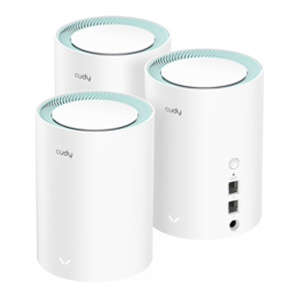 Mesh система Cudy M1300 ( 3-Pack ), 802.11a/b/g/n/ac, 2.4/5ГГц, до 1167 Мбит/с, LAN 1x1Гбит/с, WAN 1x1 Гбит/с, внутренних антенн: 2, комплект 3