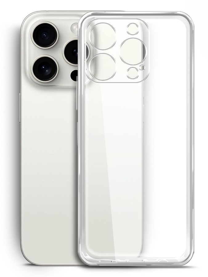 

Чехол-накладка BoraSCO для смартфона Apple iPhone 15 Pro, силикон, прозрачный (72412)