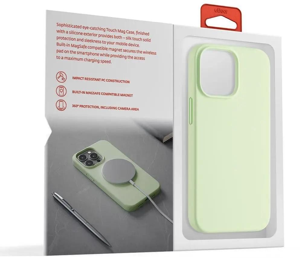 Чехол-накладка UBEAR Touch Mag Case для смартфона Apple iPhone 13,  силикон/микрофибра, светло-зеленый, 1228890 купить по цене 2500 руб в Омске  в интернет-магазине e2e4