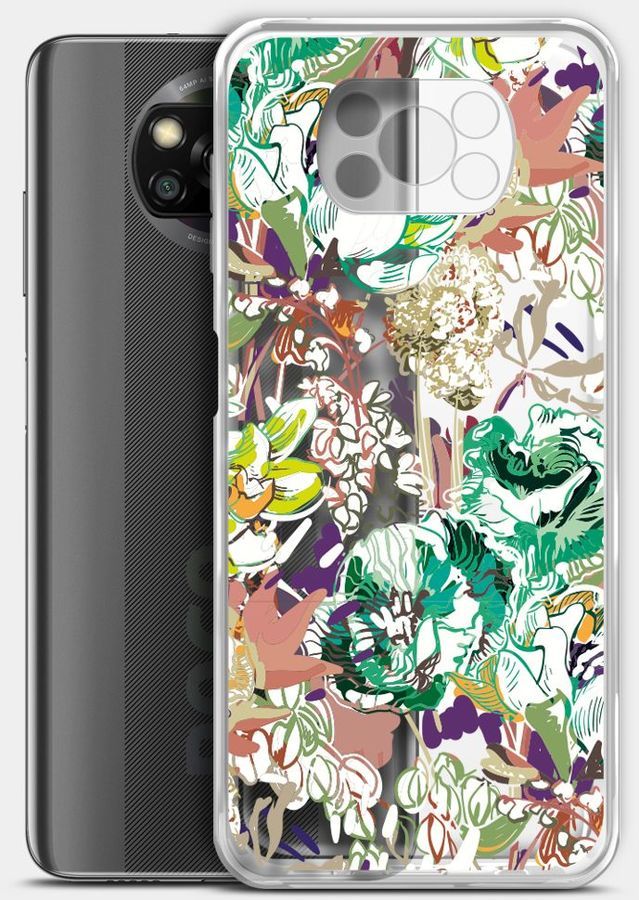 

Чехол-накладка BoraSCO ArtWorks для смартфона Xiaomi Poco X3/X3 Pro, силикон, прозрачный/рисунок (51566)