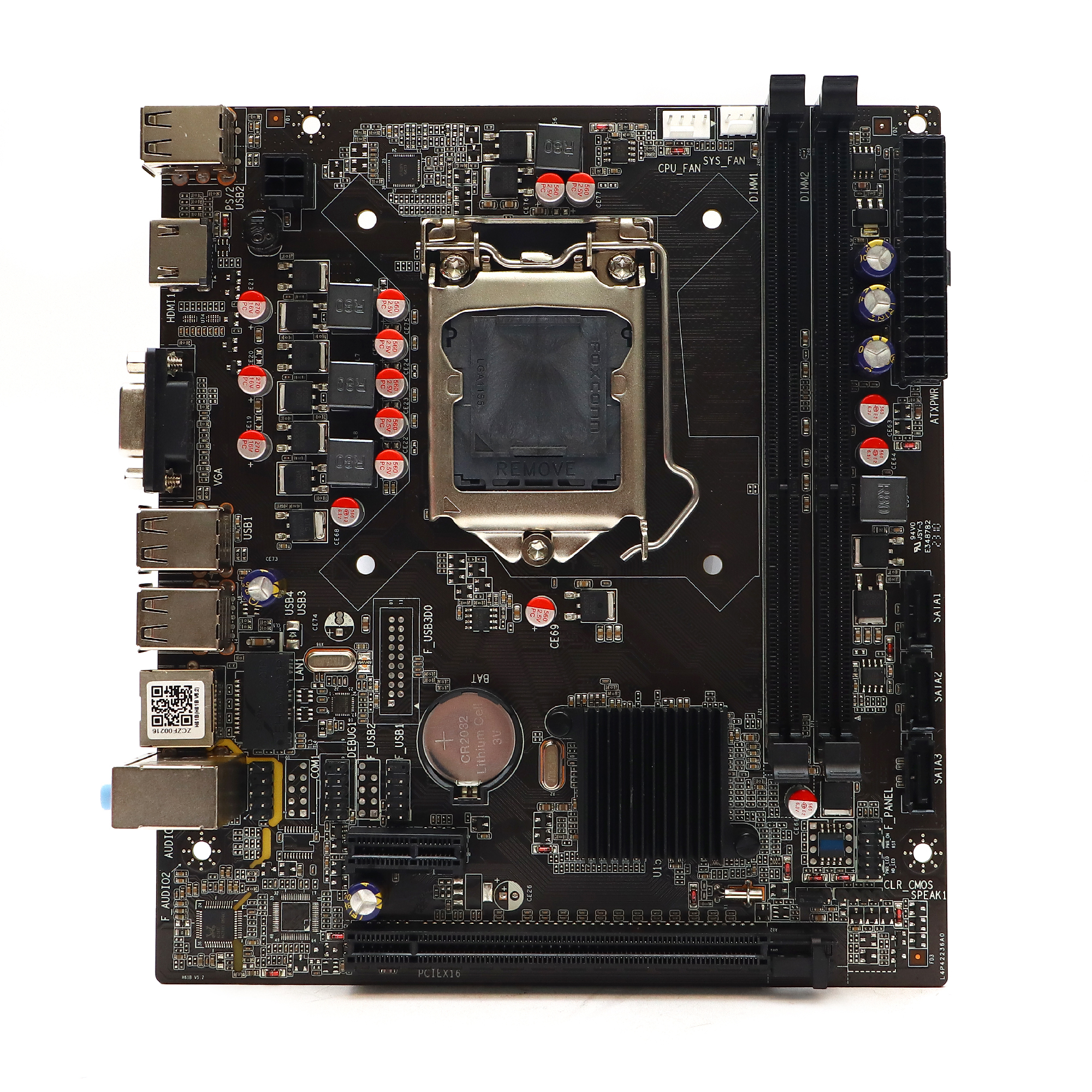 Материнская плата ZCZF H61B, Socket1155, Intel H61, 2xDDR3, PCI-Ex16, 3SATA3, 5.1-ch, VGA, HDMI, mATX, Retail