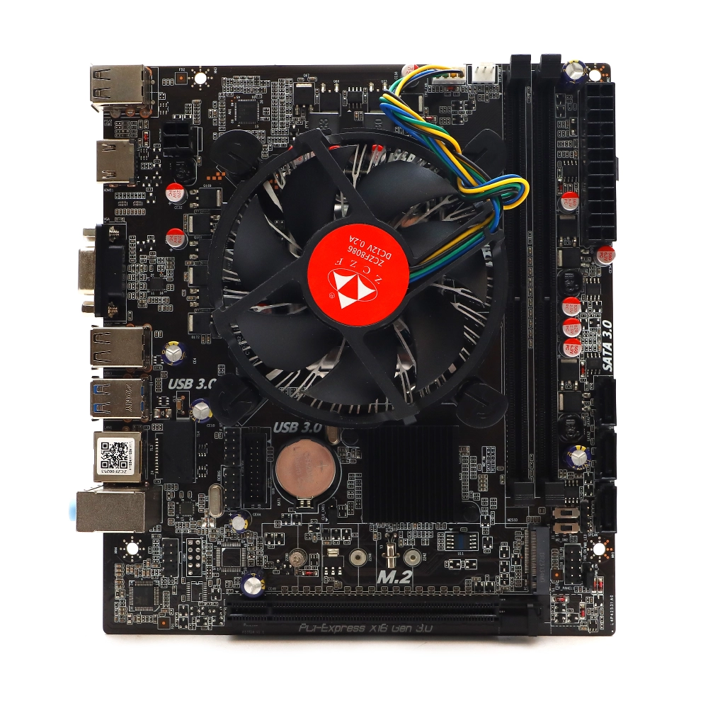 

Материнская плата с процессором и кулером ZCZF H110B4, Socket1151, Intel Core i5-6400, Intel H110, 2xDDR4, PCI-Ex16, 3SATA3, 5.1-ch, 5 USB 3.2, VGA, HDMI, mATX, Retail, H110B4