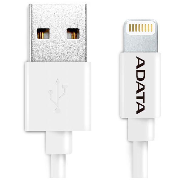 

Кабель USB-Lightning, ADATA, 1m, белый (AMFIPL-100CM-CWH)