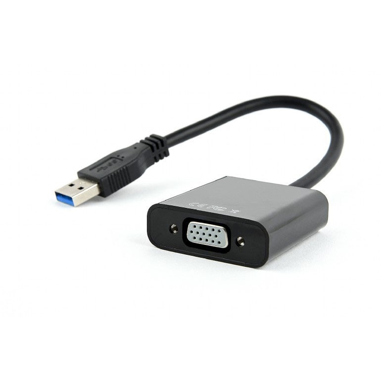 Конвертер Cablexpert, USB 3.0-SVGA 15pin (M), черный