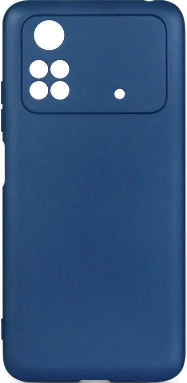 Силиконовый чехол с микрофиброй poOriginal 06 DF для смартфона Poco M4 Pro, силикон, blue (DF poOriginal-06 (blue))