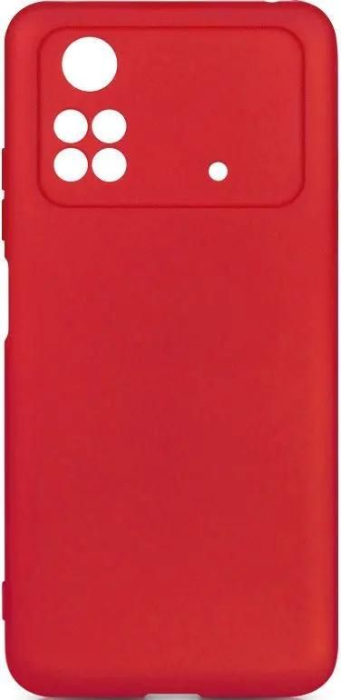 Силиконовый чехол с микрофиброй poOriginal 06 DF для смартфона Poco M4 Pro, силикон, Red (DF poOriginal-06 (red))