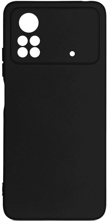 Силиконовый чехол с микрофиброй poOriginal 07 DF для смартфона Poco X4 Pro (5G), силикон, черный (DF poOriginal-07 (black))