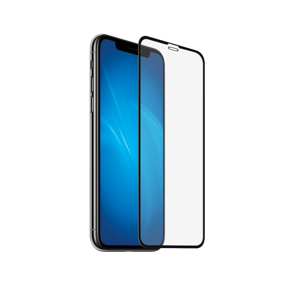 

Защитное стекло DF для экрана смартфона Apple iPhone XR, FullScreen, поверхность глянцевая, черная рамка (iColor-19)