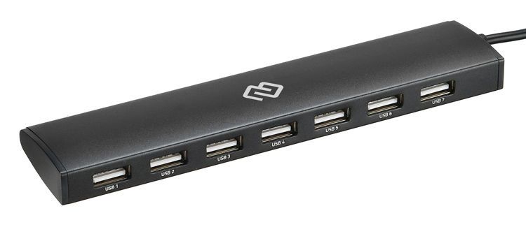 Концентратор Digma HUB-7U2.0-UC-B, 7xUSB 2.0, черный