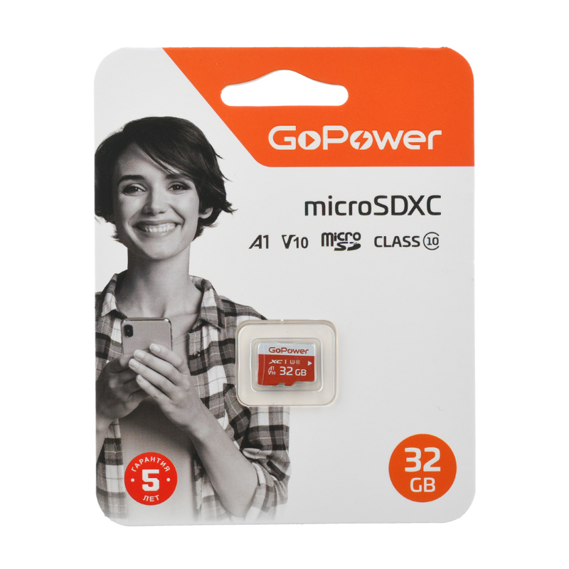 Карта памяти 32Gb microSDHC GoPower Class 10 UHS-I U3 V10 A1 00-00025680 60000₽