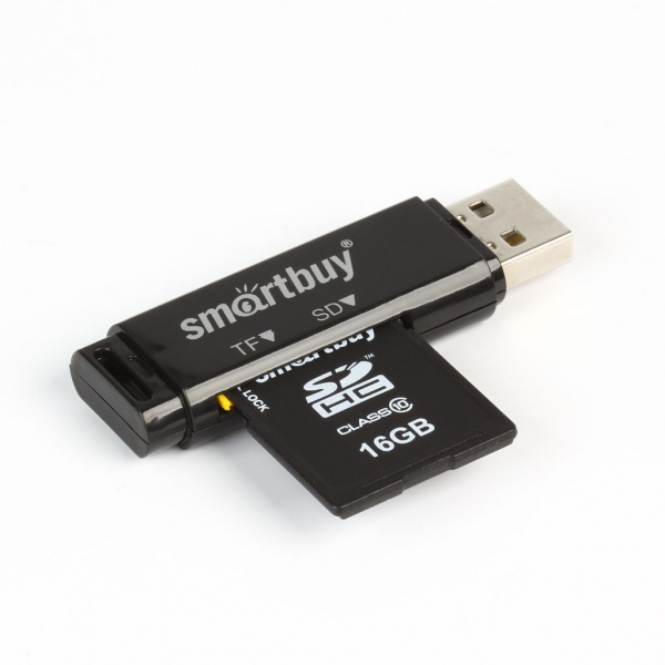 

Картридер Smartbuy внешний, SD/microSD, USB 2.0, черный (SBR-715-K), SBR-715-K