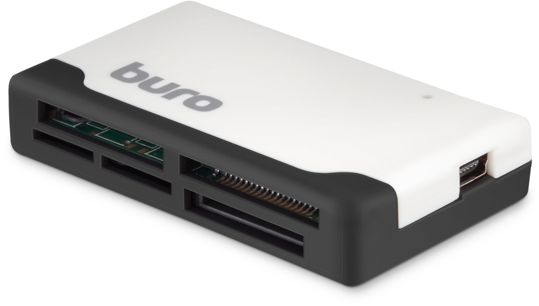 

Картридер внешний Buro BU-CR-2102, мультиформатный, USB 2.0, белый, BU-CR-2102