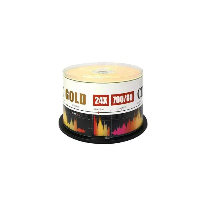 Диск Mirex CD-R, 700Mb, 24x, Gold, Cake Box, 50 шт