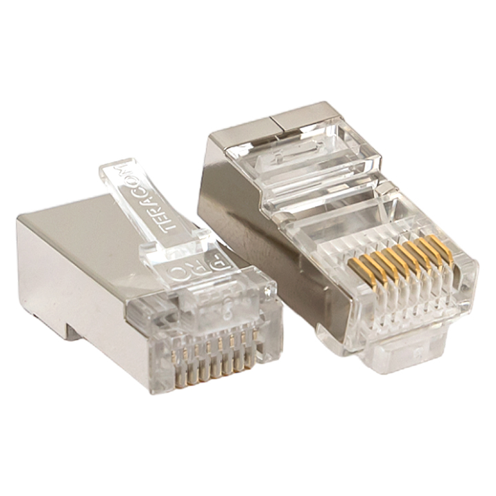 Коннектор RJ-45 8P8C категория 5e, экранированный, 20 шт., 30мкд, EKF TERACOM PRO (TRP-PLUG-5EFTP-20)