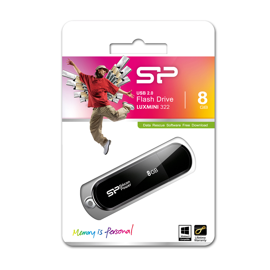 

Флешка 8Gb USB 2.0 Silicon Power Luxmini Luxmini 322, черный (SP008GBUF2322V1K), Luxmini 322