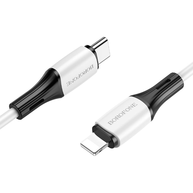 

Кабель Lightning 8-pin-USB Type-C, 3А, 1 м, белый, Borofone BX79 PD (6974443384734)