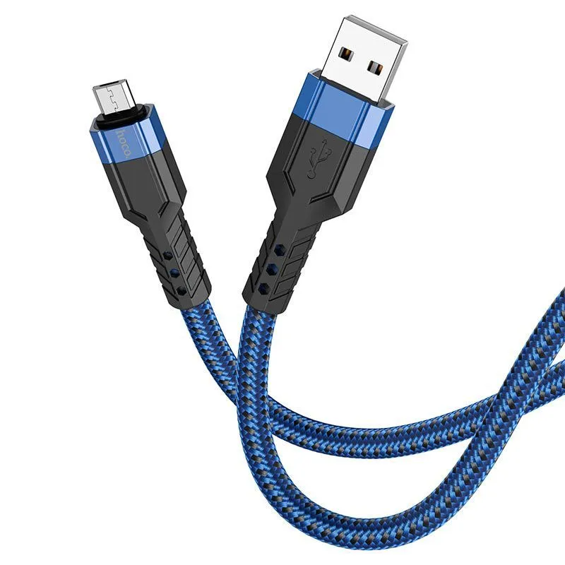 

Кабель USB-Lightning 8-pin, 2.4А, 1.2 м, синий, HOCO U110