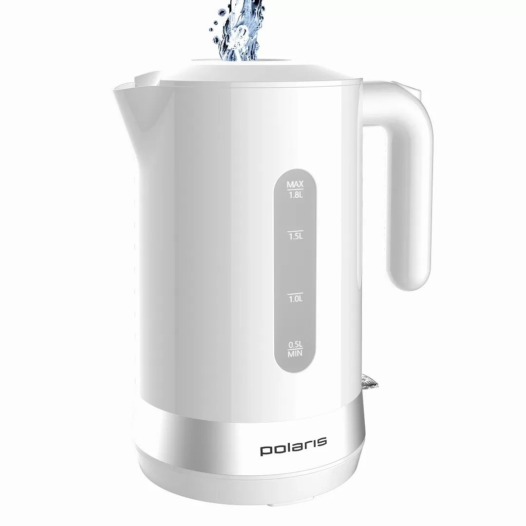 Чайник POLARIS Water Way Pro PWK 1803C 1.8л. 2.2 кВт, пластик, белый - фото 1